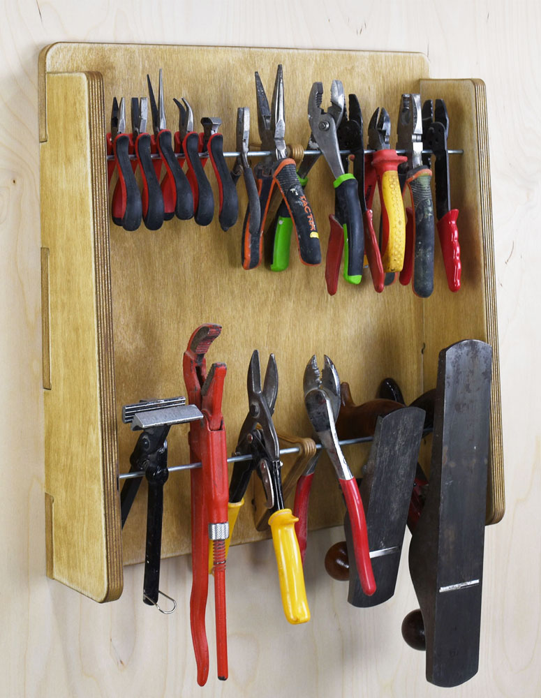 Tool Organizer - Wooden Caddy Tool Organizer, With Side Slots for