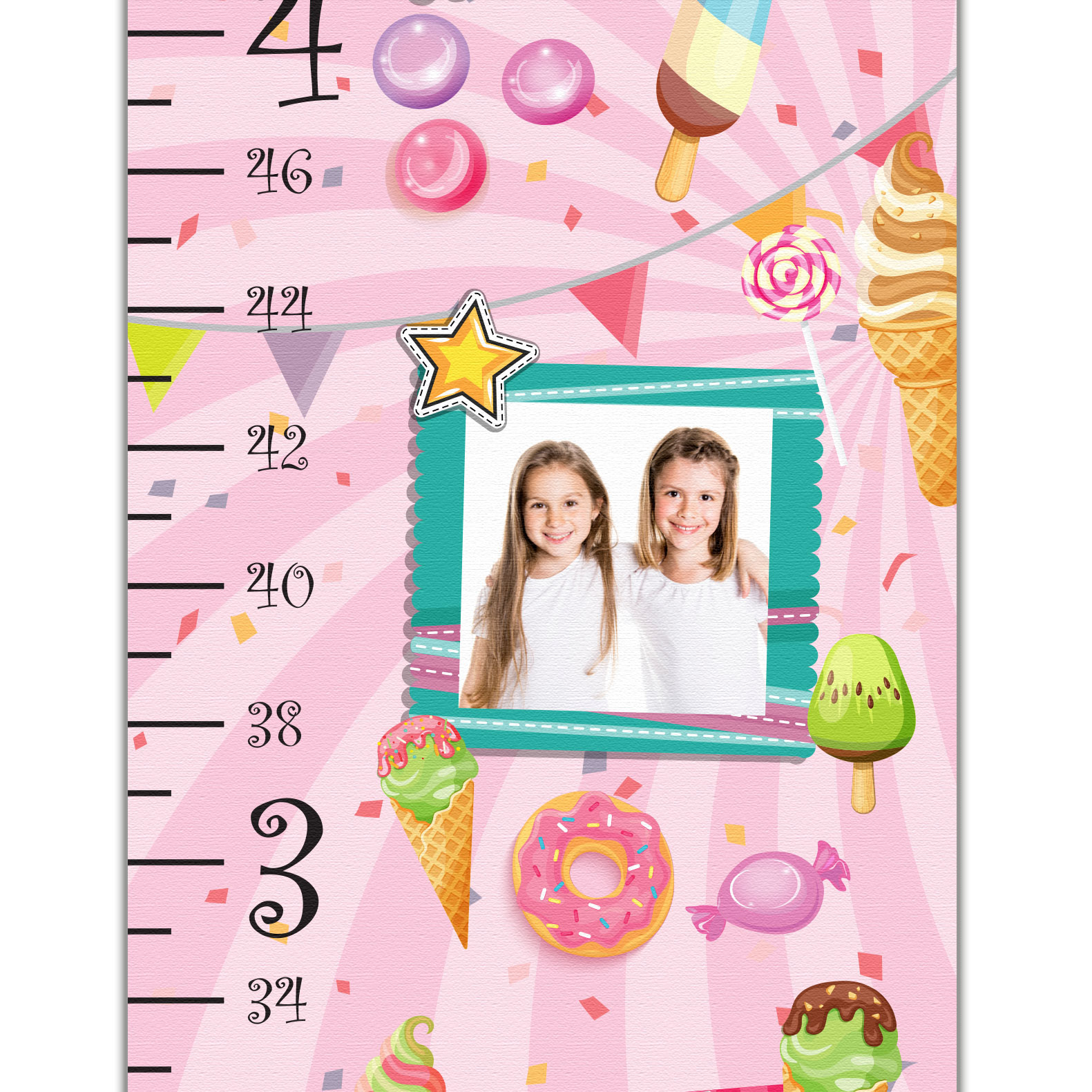 Sweets Growth Chart with Personalized Photos