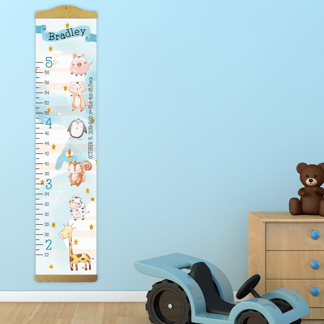 Personalized Animal Design Growth Chart