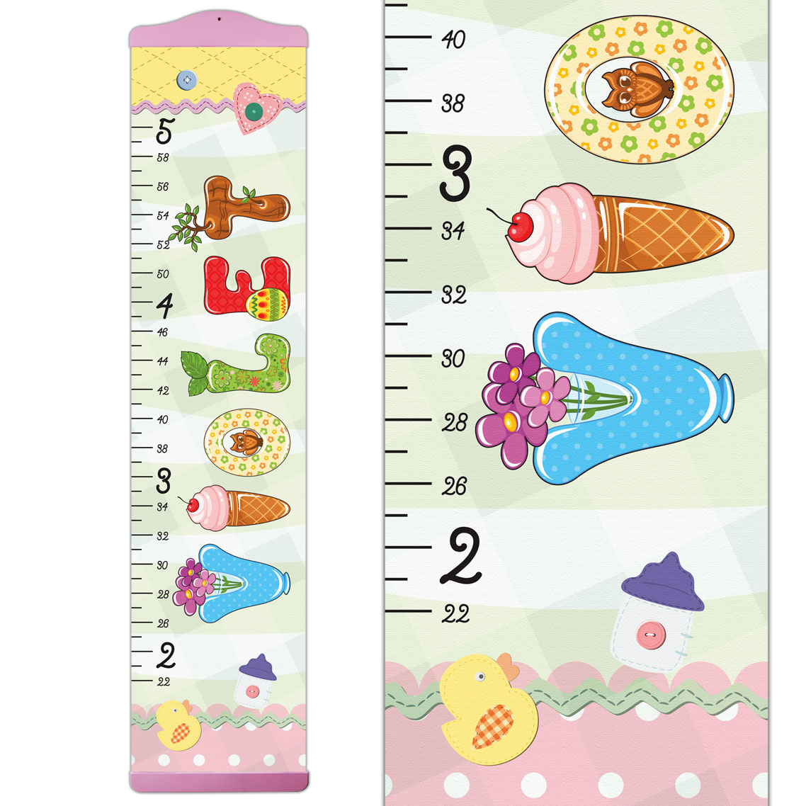 Original Letter Design Growth Chart in Canvas
