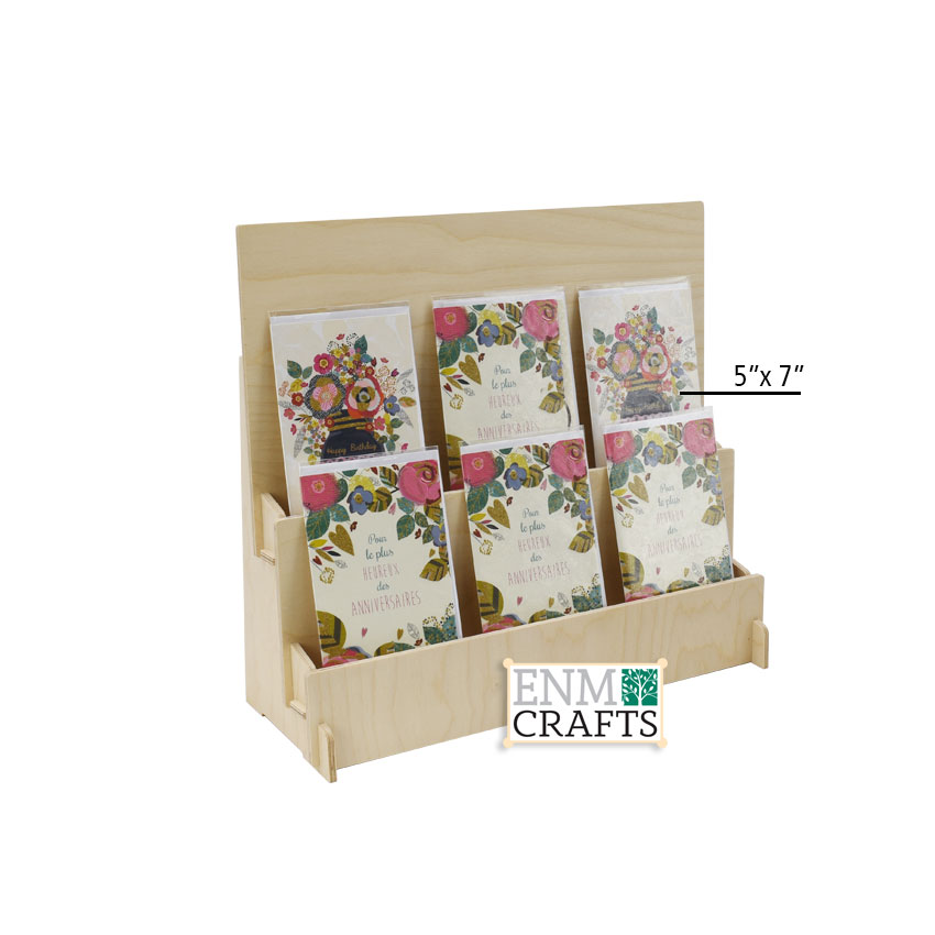 Wooden Card Racks - 2 Tier Greeting Card Display Stand
