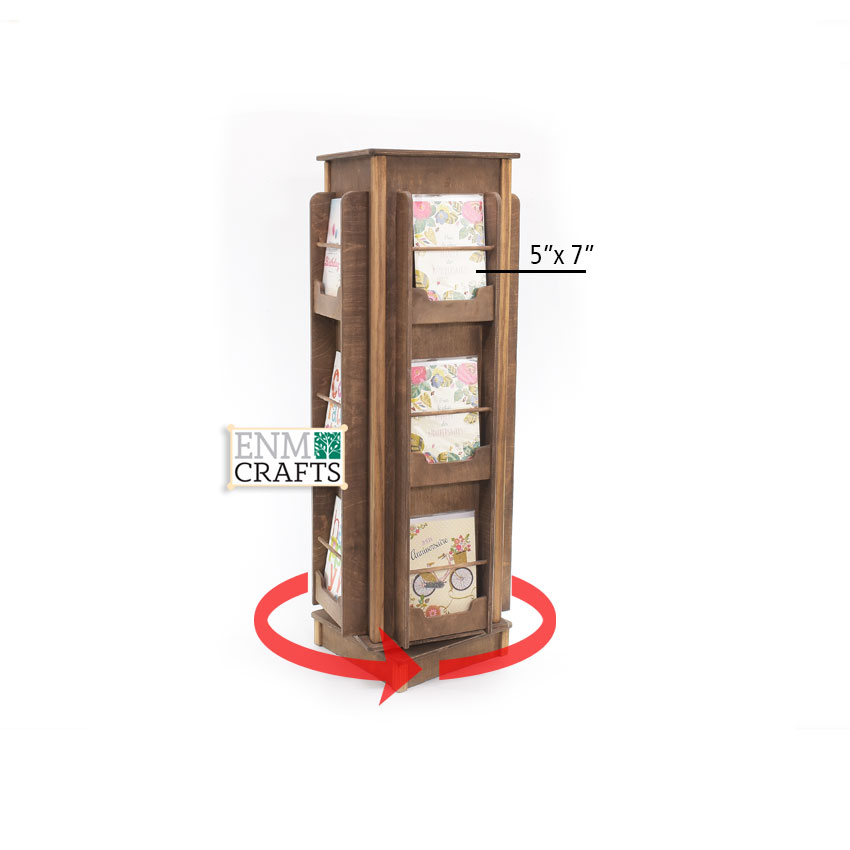 Wooden Card Racks - Spinner Display Stand, Pegboard Rotating Earrings  Display - SKU: 855