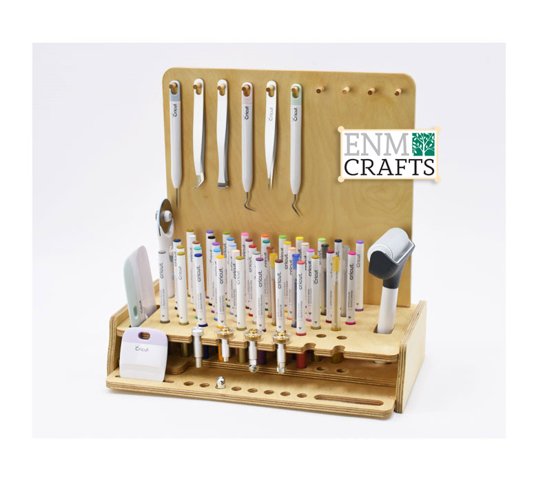 Tool Organizer - Wooden Caddy Tool Organizer, With Side Slots for